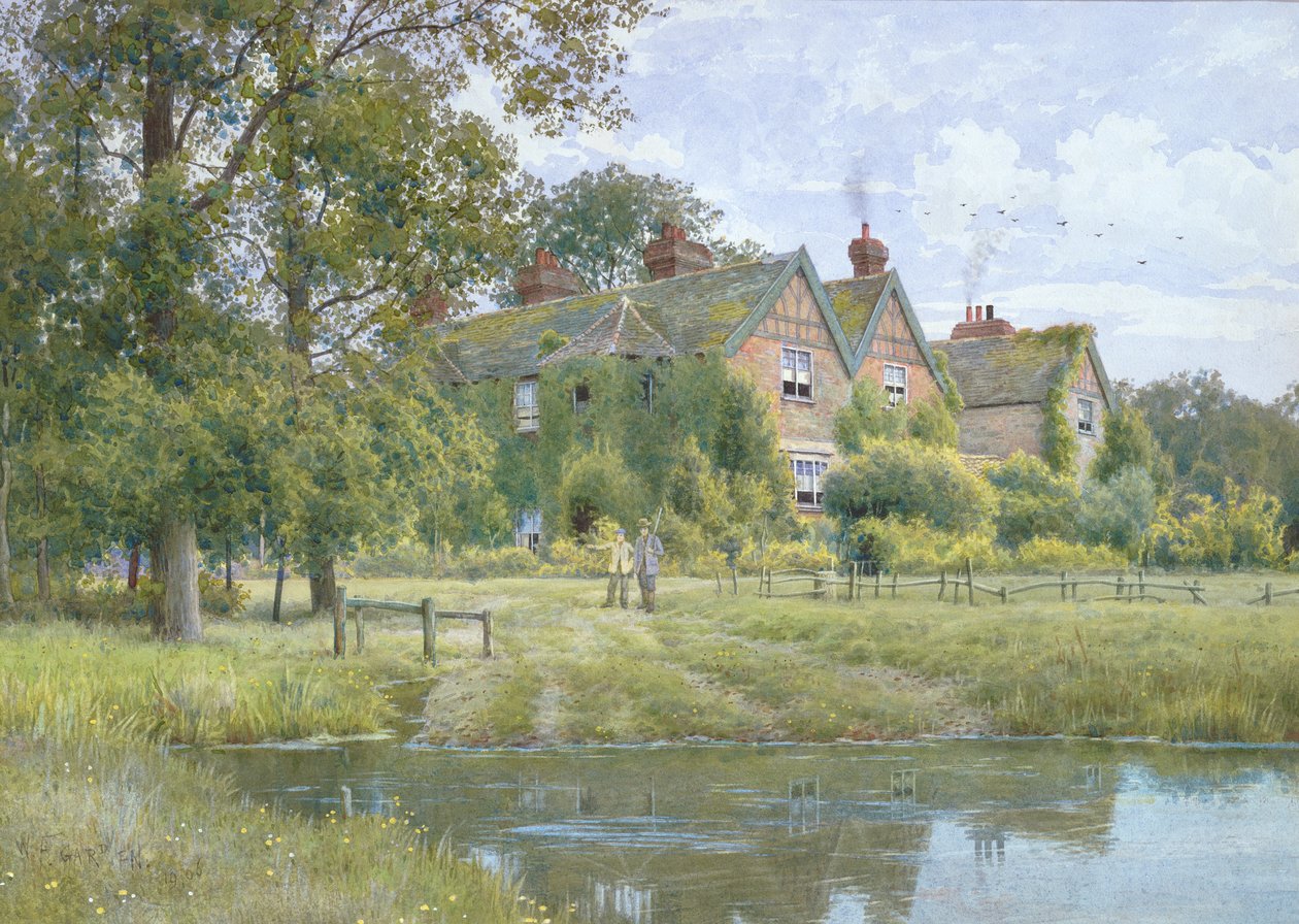 1890年Hemingford Gray的Ouse 作者 威廉·弗雷泽花园