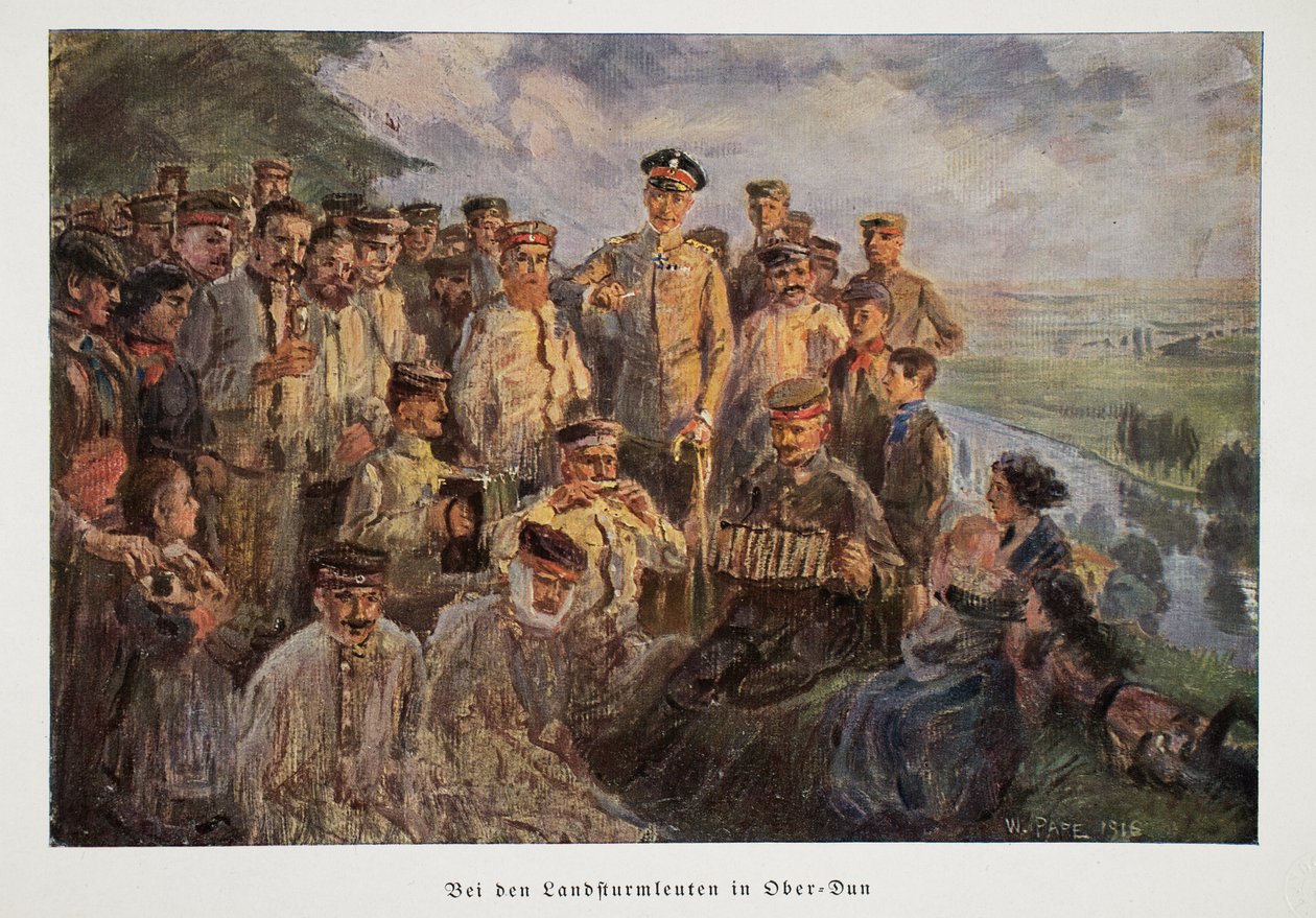 威廉，德国王储访问部队，在下班时与家人一起放松，酒吧。 1918年 作者 威廉·弗里德里希·乔治·帕佩