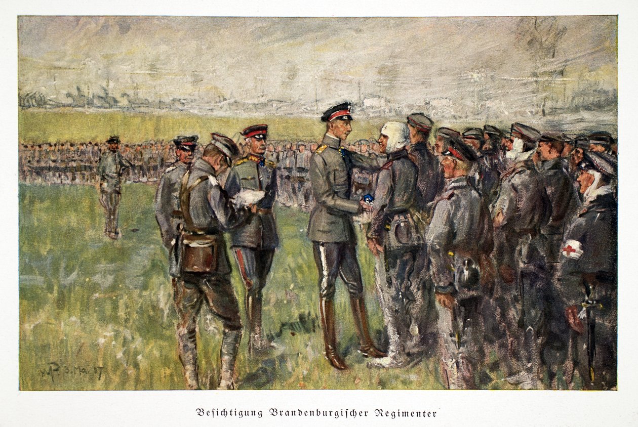 威廉，德国王储，在野外拜访受伤的部队，酒吧。玛丽1917年第3期 作者 威廉·弗里德里希·乔治·帕佩