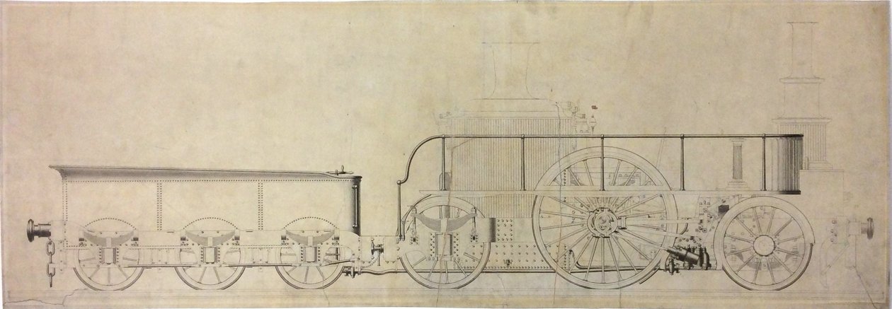 1848年以前实验凝结机车施工图 作者 威廉·乔治·阿姆斯特朗