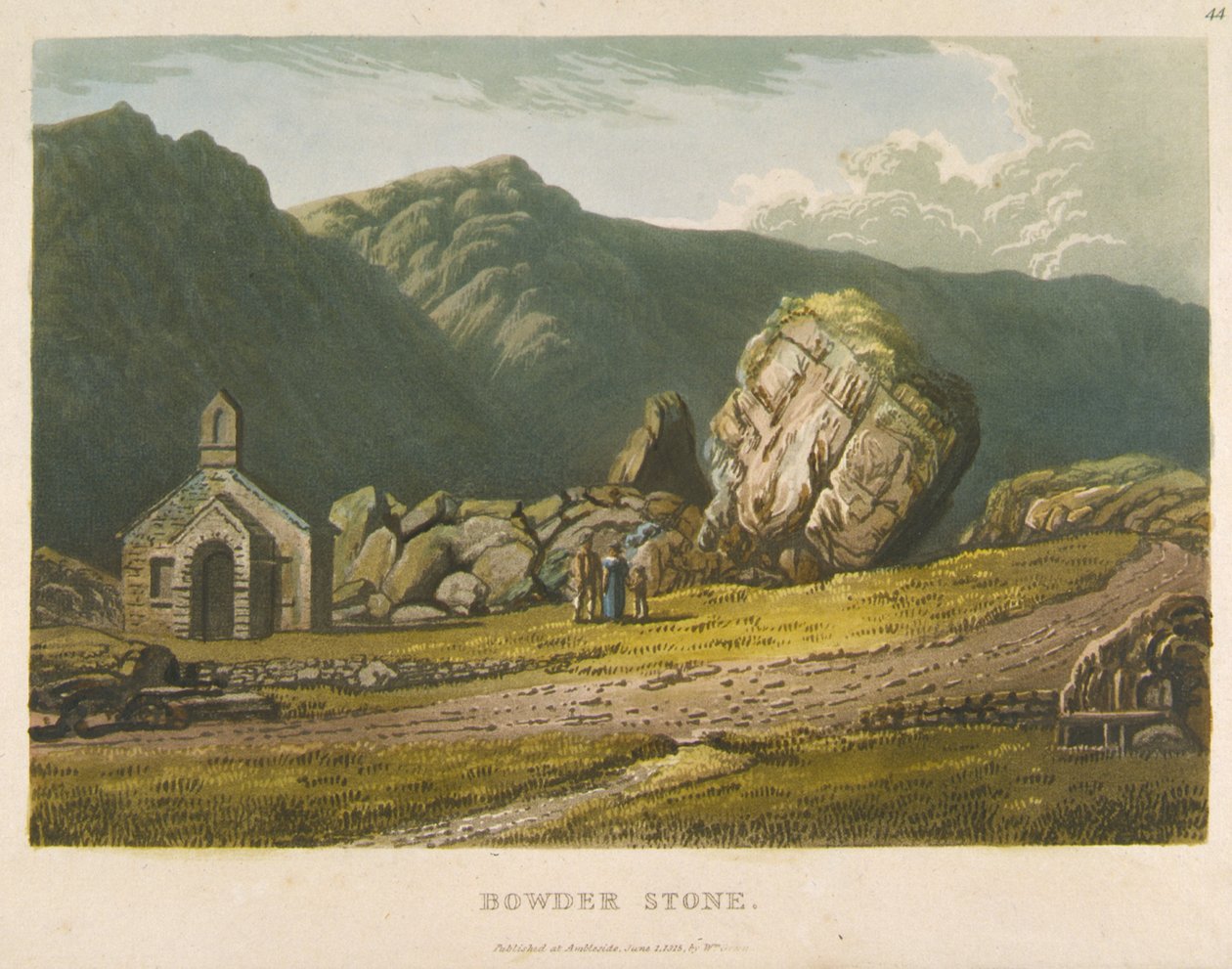 Bowder Stone，凯西克，坎布里亚郡 作者 威廉·格林