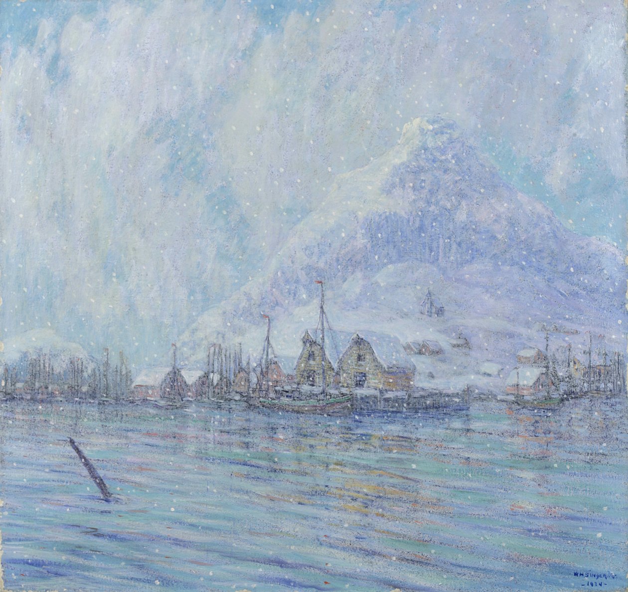 港口在冬天，1924年 作者 威廉·辛格