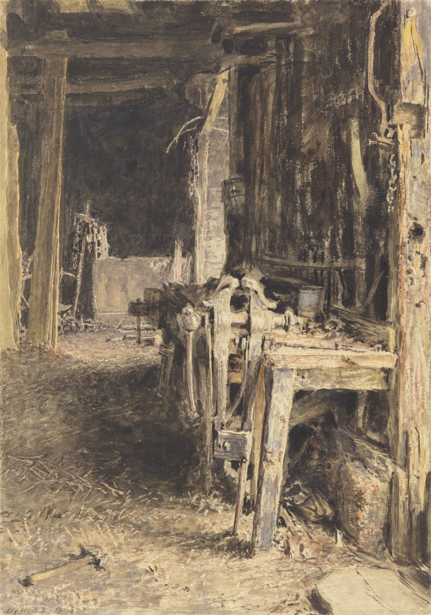 Barn Interior，1836（wc＆bodycolour） 作者 威廉·亨利·亨特