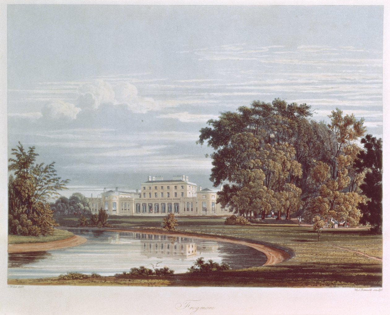 Frogmore，来自Pynes Royal Residences的温莎，1818年（aquatint） 作者 威廉·亨利·佩恩