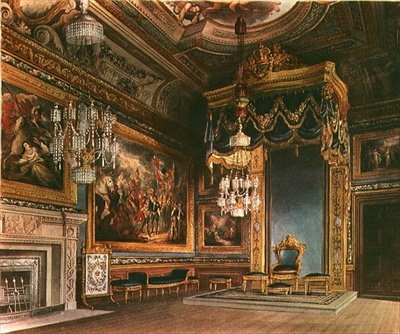 国王观众厅，温莎城堡，来自Pynes Royal Residences，1818年 作者 威廉·亨利·佩恩