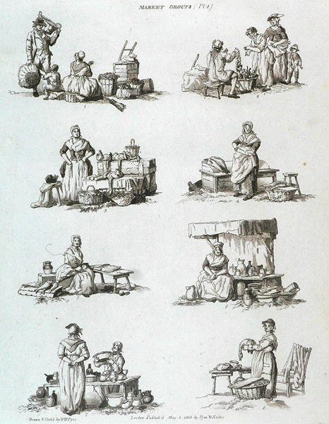 市场集团，来自Microcosm，Vol.II，由J. Hill撰写，c.1806 作者 佩恩之后的威廉·亨利