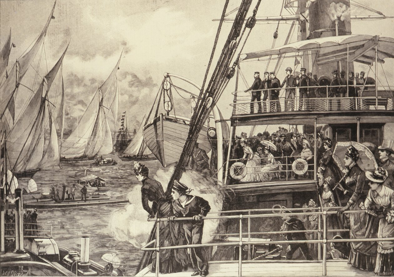1887年6月25日，威尔士亲王从“伦敦新闻画报”开始了Jubilee Yacht Race 作者 威廉·海瑟姆（Overhead）之后