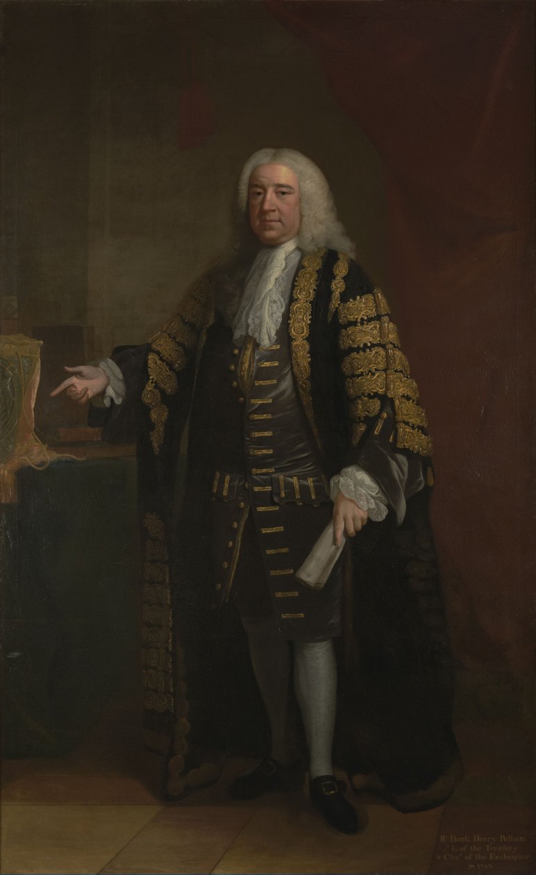 英国首相亨利佩勒姆的肖像（1694-1754） 作者 威廉·霍尔