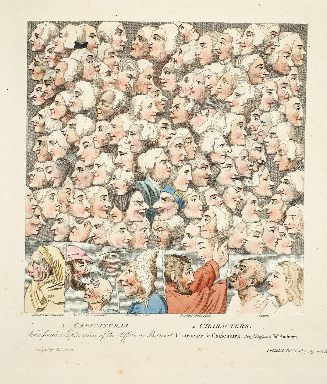 人物和漫画，发表于1743年4月，插图来自&39;Hogarth Restored：The Whole Works of the famous William Hogarth，由Thomas Cook&39;重新雕刻，酒吧。 1812年（手工雕刻 作者 威廉·霍加斯