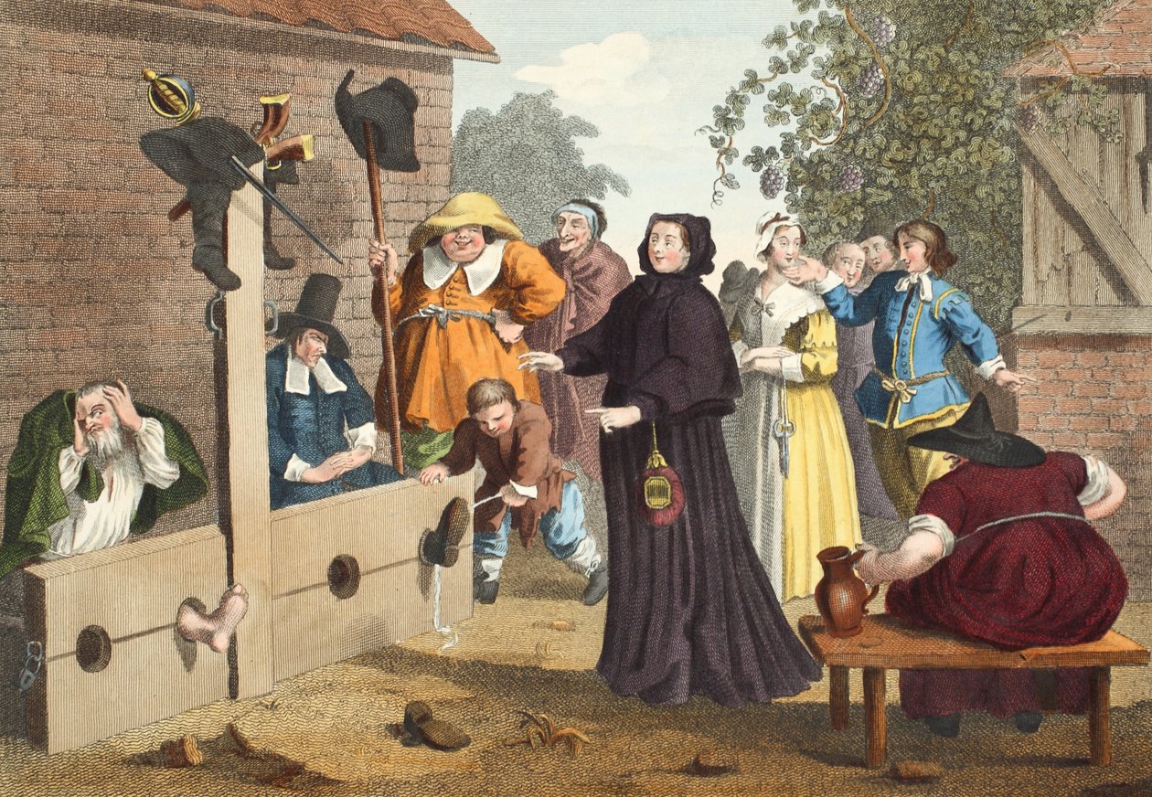 股票中的Hudibras和Ralpho，来自Samuel Butler的“Hudibras”（1612-80，来自&39;Hogarth Restored：着名的William Hogarth的全部作品的插图，由Thomas Cook重新雕刻&39;，酒吧。 作者 威廉·霍加斯