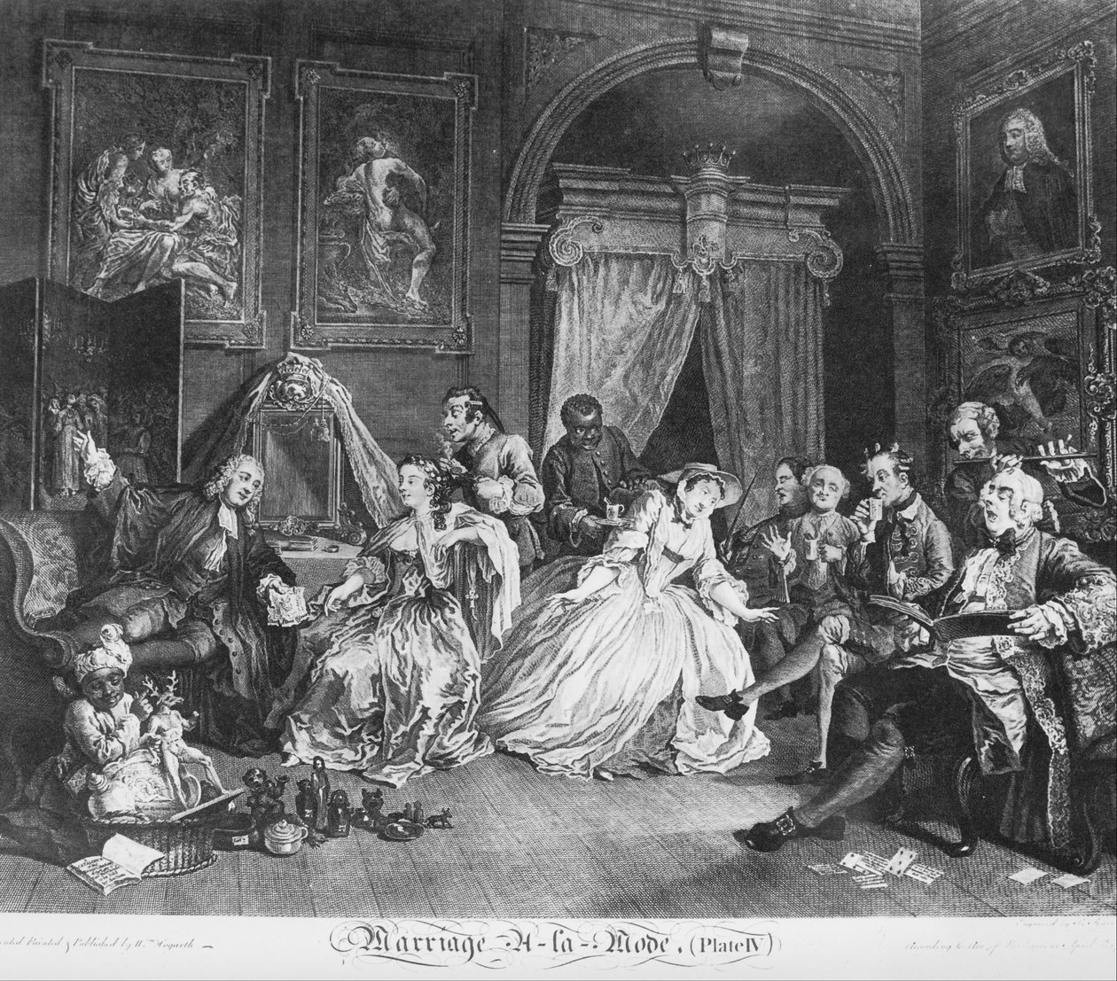 MarriageàlaMode，Plate 4，（Countesss Levee） 作者 威廉·霍加斯