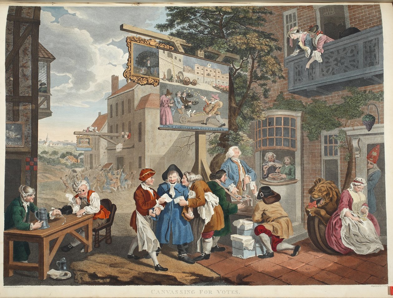 选举二：拉票投票，插图来自&39;Hogarth Restored：着名的William Hogarth的全部作品，由Thomas Cook&39;重新雕刻，酒吧。 1812年（手工雕刻） 作者 威廉·霍加斯