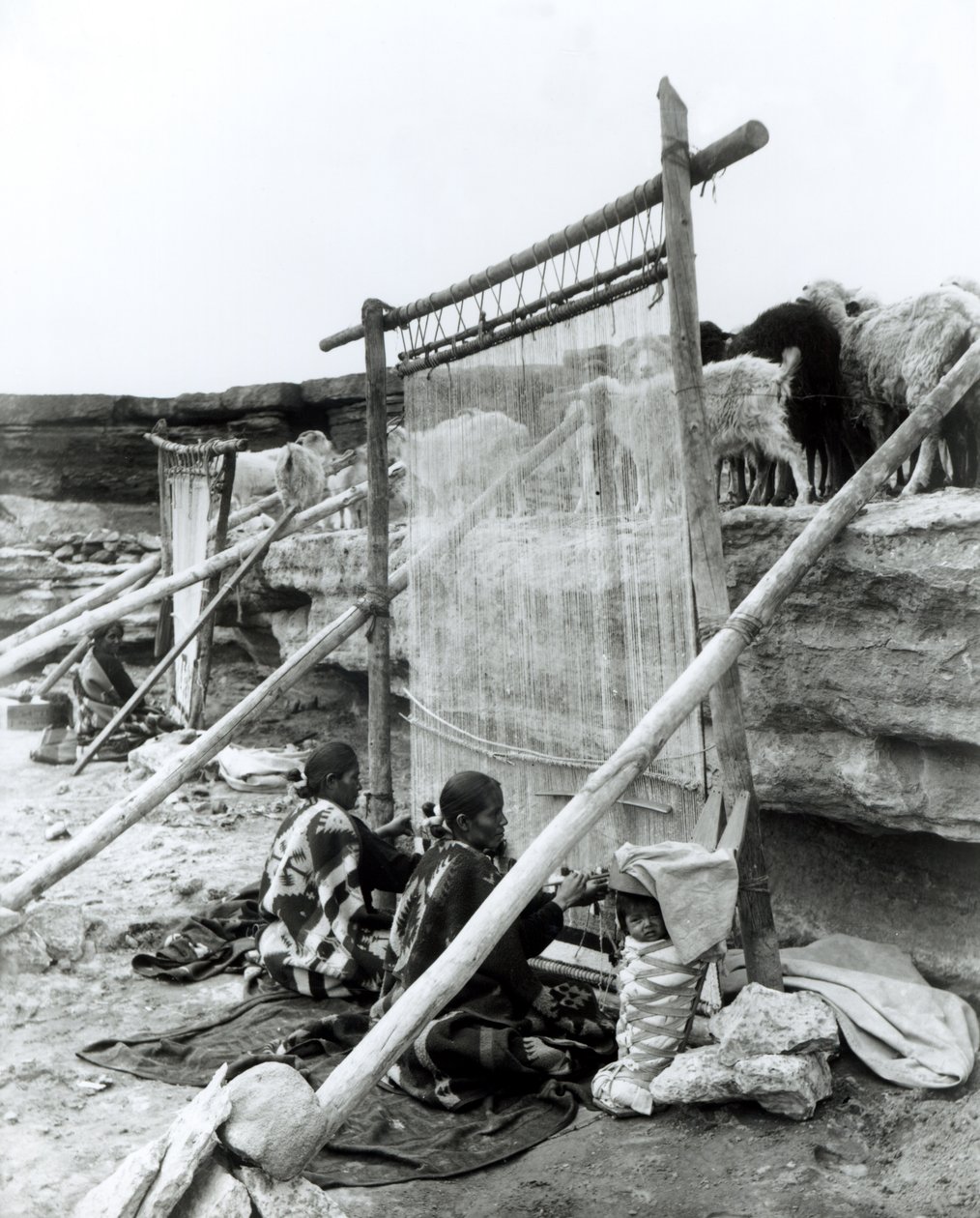 纳瓦霍织工，c.1914 作者 威廉·卡彭特