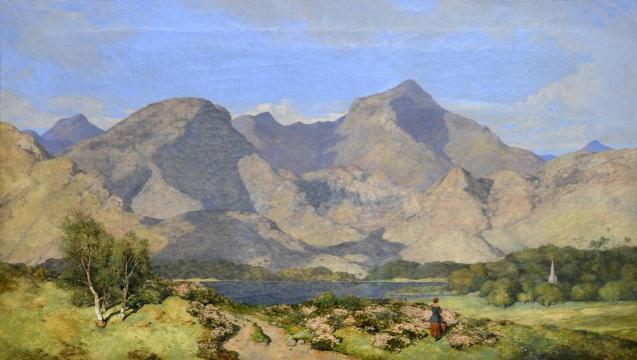 Catbells和Causey Pike，Derwentwater，1854 作者 威廉·詹姆斯·布莱克洛克