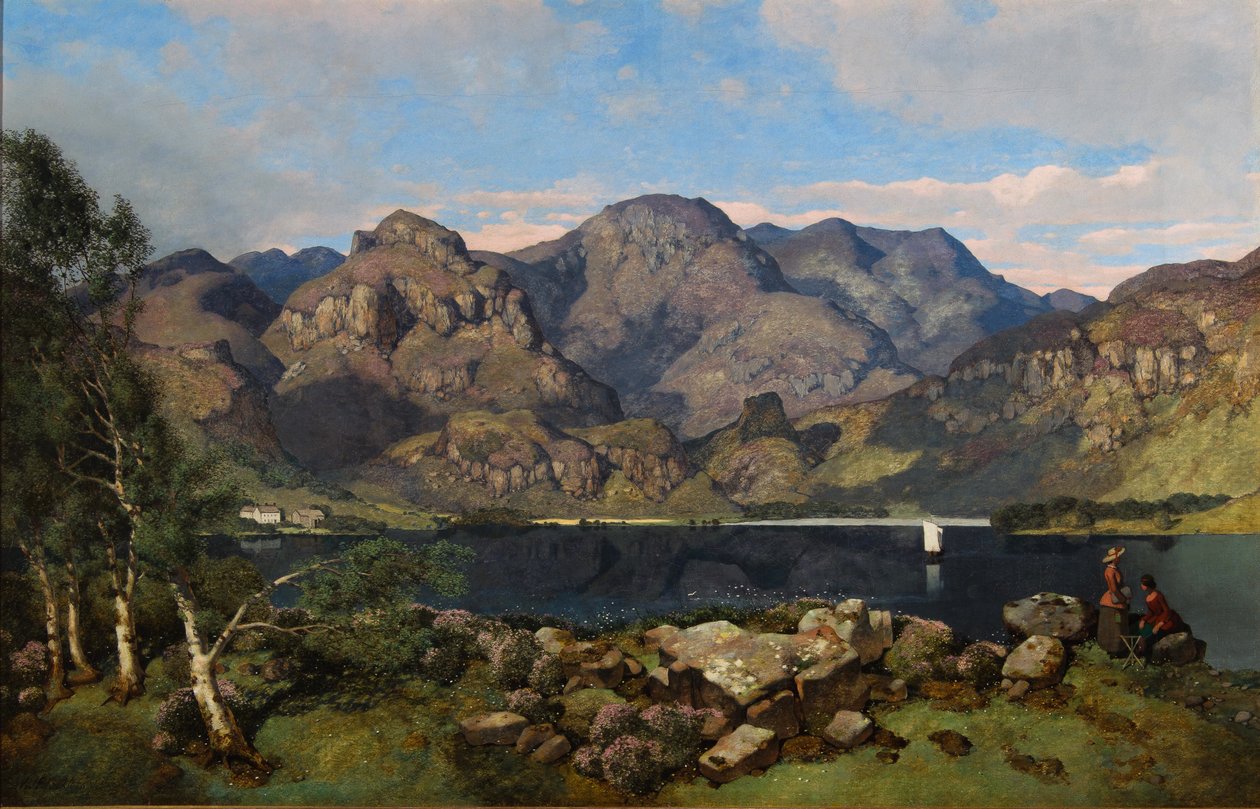 Derwentwater望向Borrowdale，1855年 作者 威廉·詹姆斯·布莱克洛克