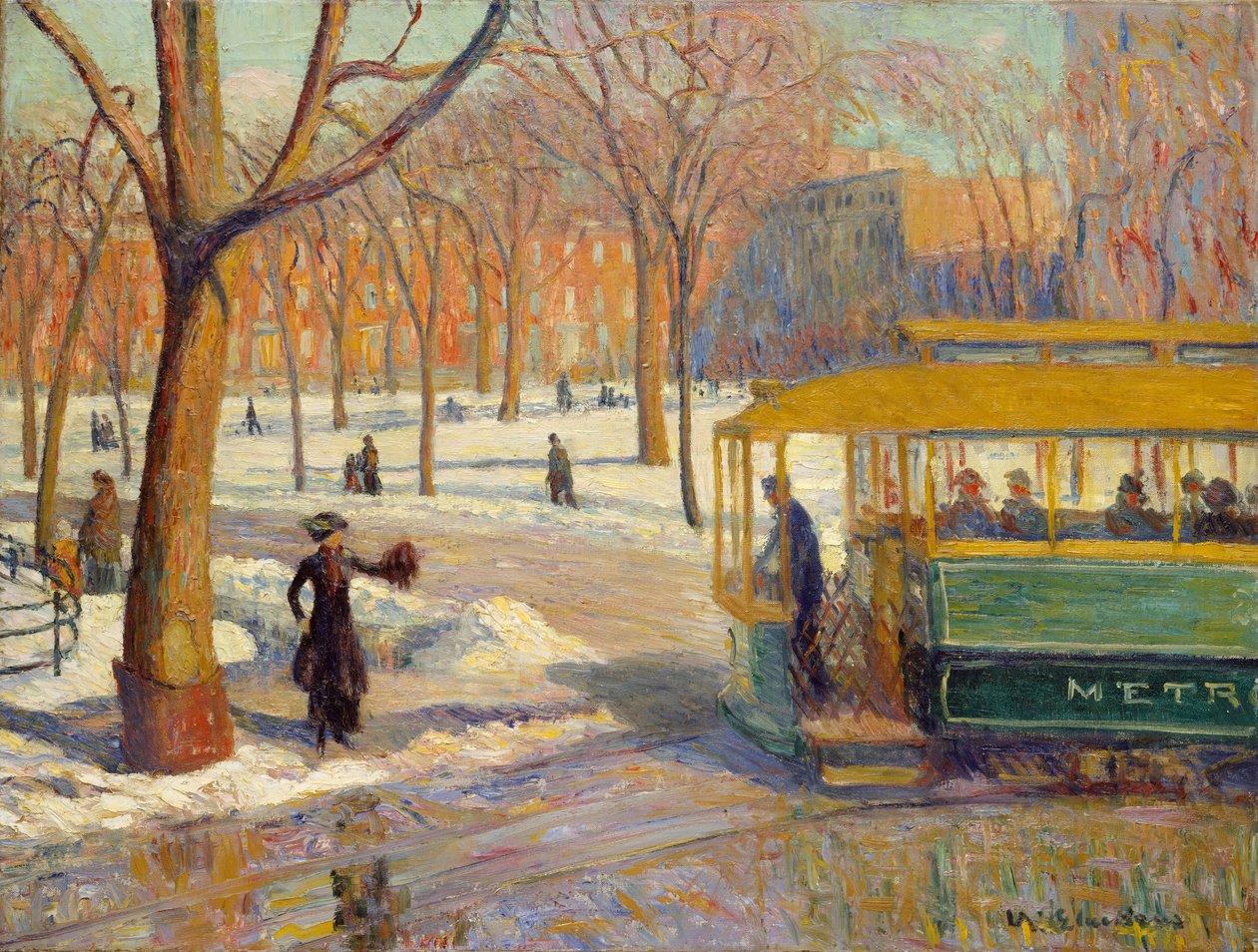 绿色汽车，1910年 作者 威廉·詹姆斯·格拉肯斯