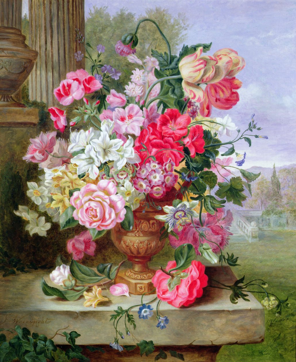 静物画的鲜花 作者 约翰·温赖特