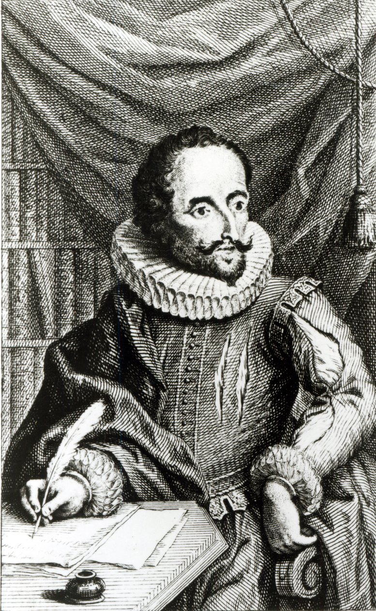 Miguel de Cervantes Saavedra（1547-1616）的肖像由Jacob Folkema（1692-1767）刻 作者 威廉·肯特