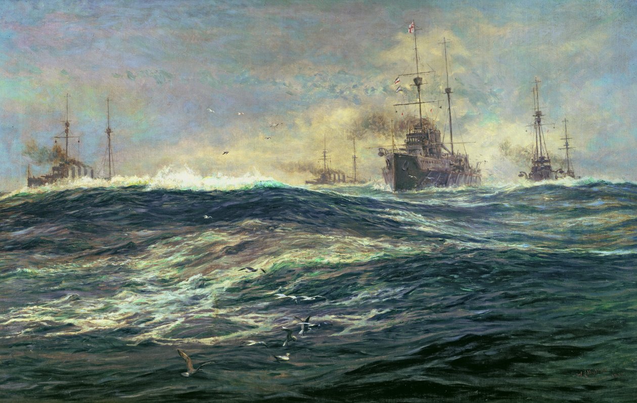 第一战无畏战役中队于1911年沿着海峡航行 作者 威廉·莱昂内尔·威利