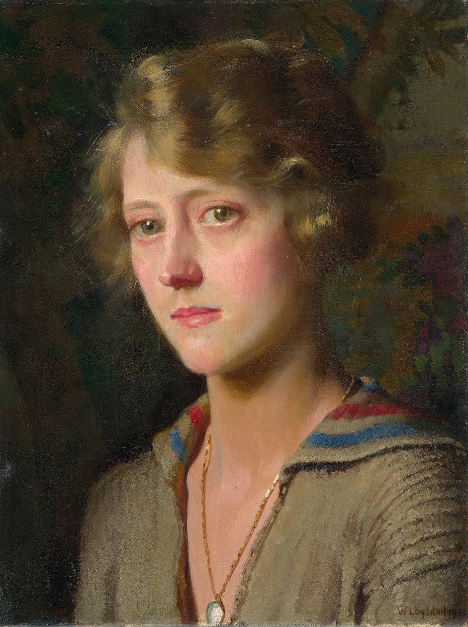 玛丽，艺术家的女儿，1920年（在船上放油） 作者 威廉·洛格斯戴