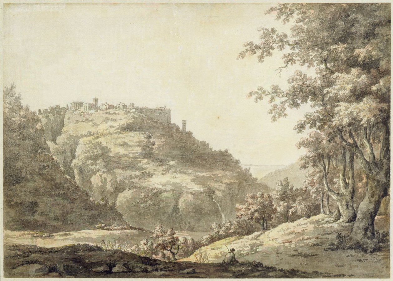Tivoli，c.1768（在纸上的石墨上的笔和灰色墨水） 作者 威廉·马洛