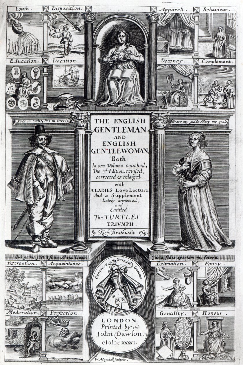 1641年，Richard Braithwaite的“英国绅士和英国女绅”的主题 作者 威廉·马歇尔