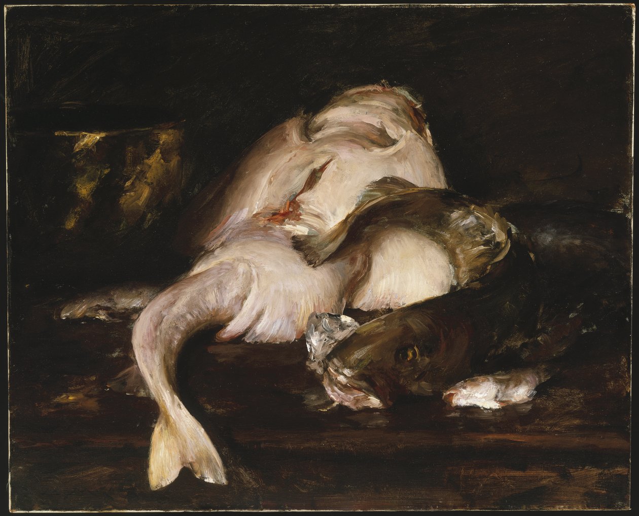 静物，鱼，1912年 作者 威廉·梅里特·蔡斯