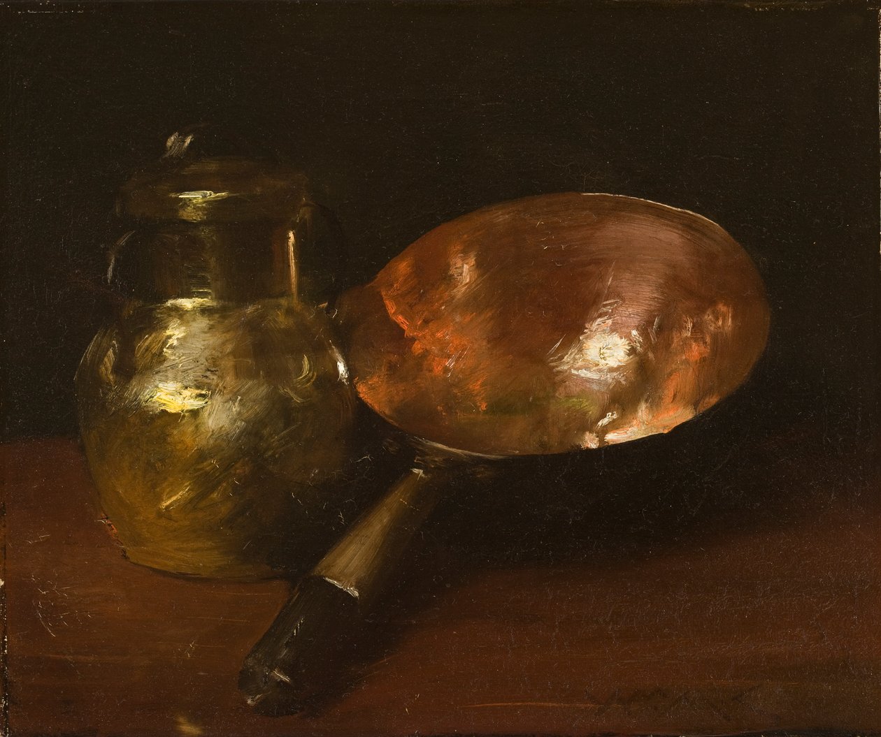 铜的静物，1890-93 作者 威廉·梅里特·蔡斯