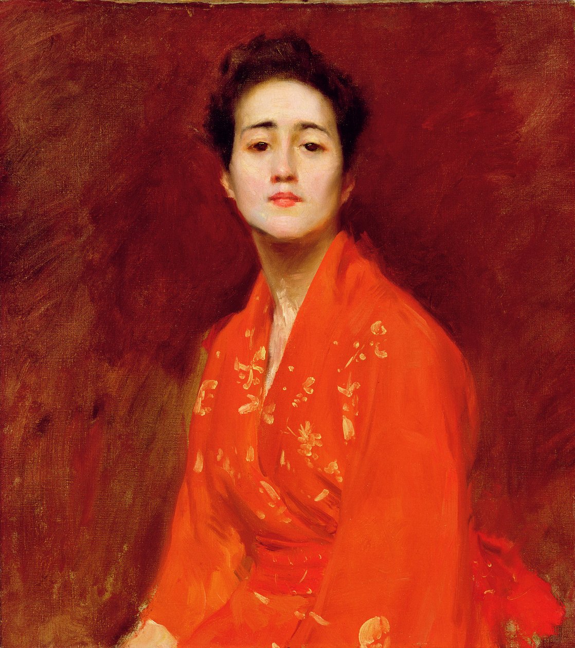 1895年日本服饰女孩研究 作者 威廉·梅里特·蔡斯