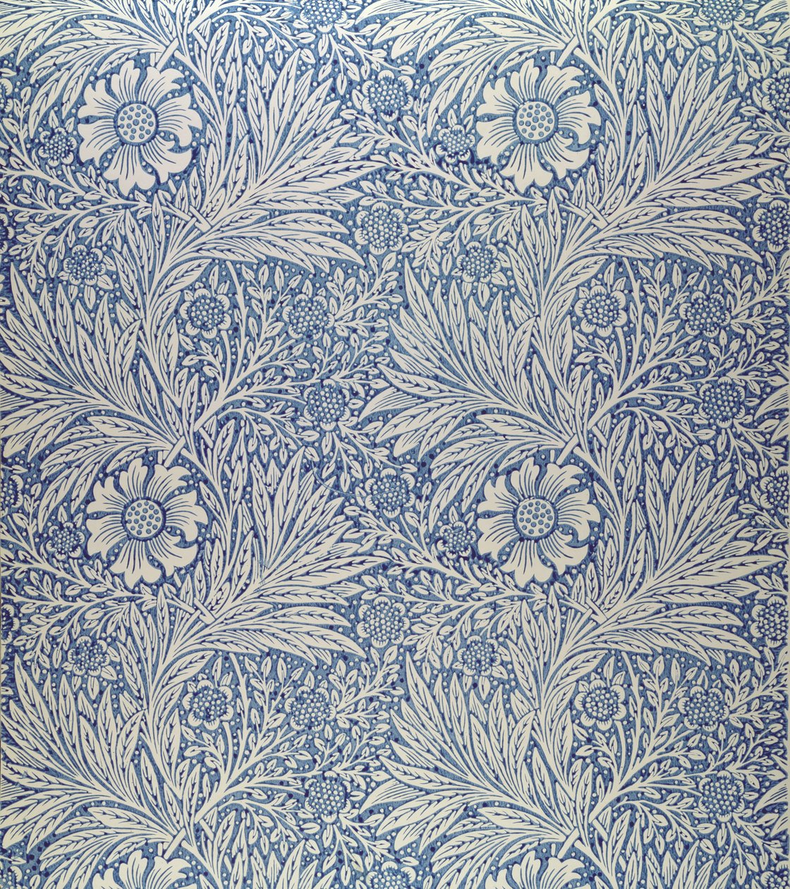 &39;万寿菊&39;壁纸设计，1875年 作者 威廉·莫里斯