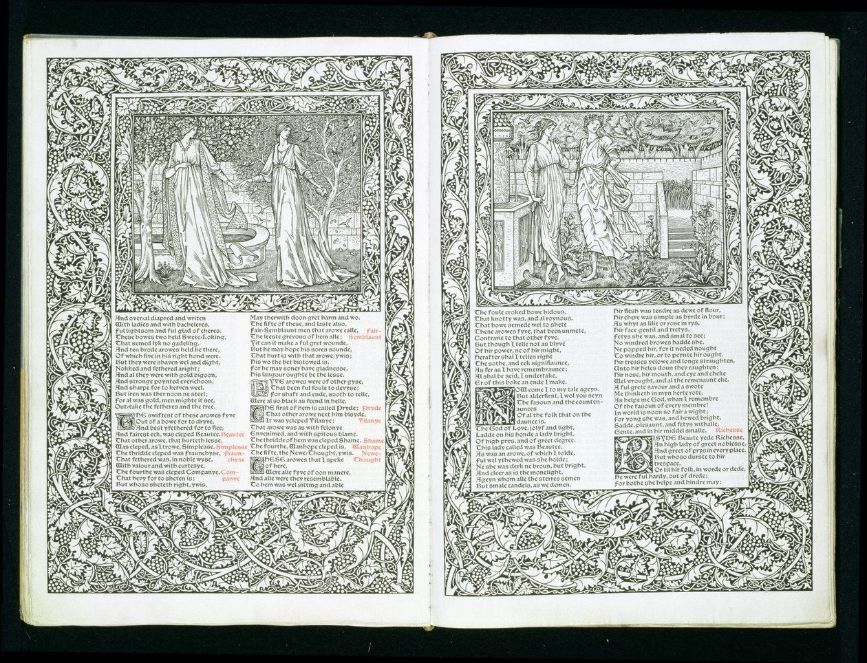 &39;Kelmscott Chaucer&39;，由Kelmscott出版社于1896年出版 作者 威廉·莫里斯