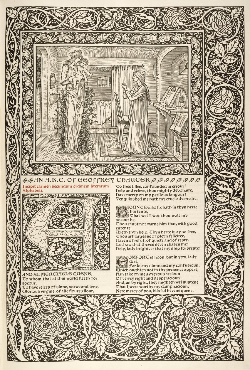 &39;Kelmscott Chaucer&39;，由Kelmscott出版社于1896年出版 作者 威廉·莫里斯