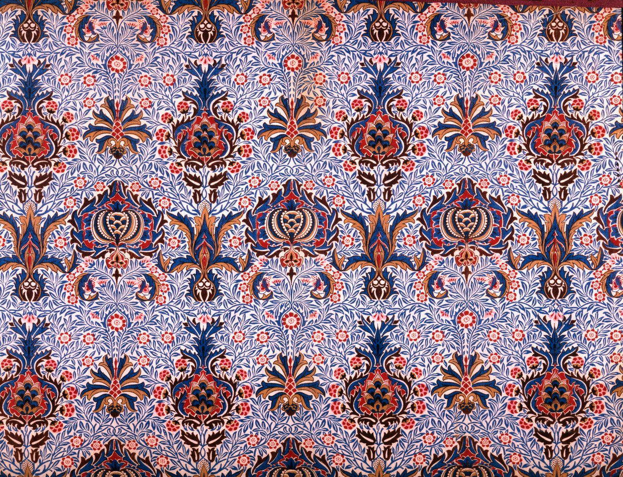 壁纸设计，1877年（纸上彩色木版画） 作者 威廉·莫里斯