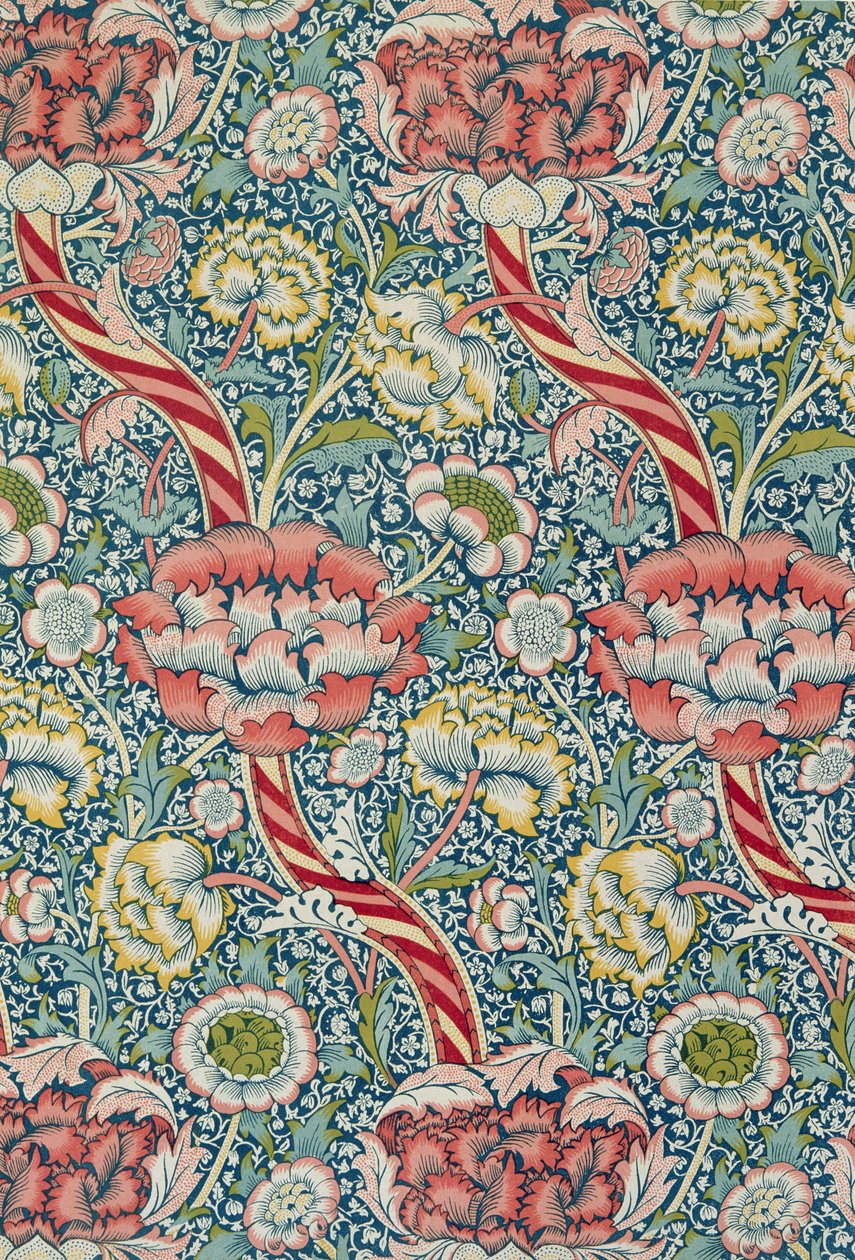 “Wandle”印花面料，由Morris and Co.和Aymer Vallance制造，来自“The Art of William Morris`，pub。 1897年 作者 威廉·莫里斯