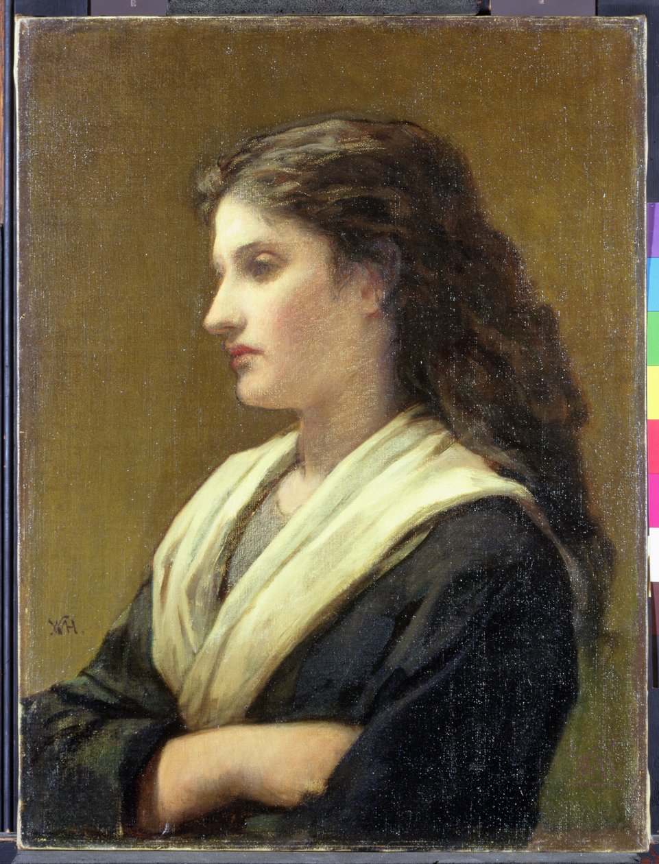 女性头的研究：女性的理想头，1872年 作者 威廉·莫里斯