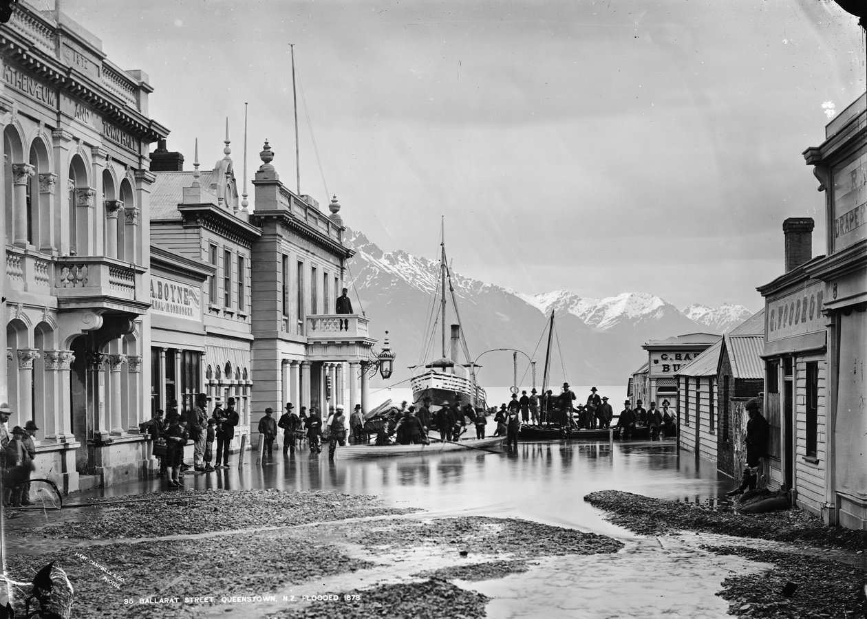 新西兰皇后镇巴拉瑞特街淹没了1878年 作者 威廉·哈特