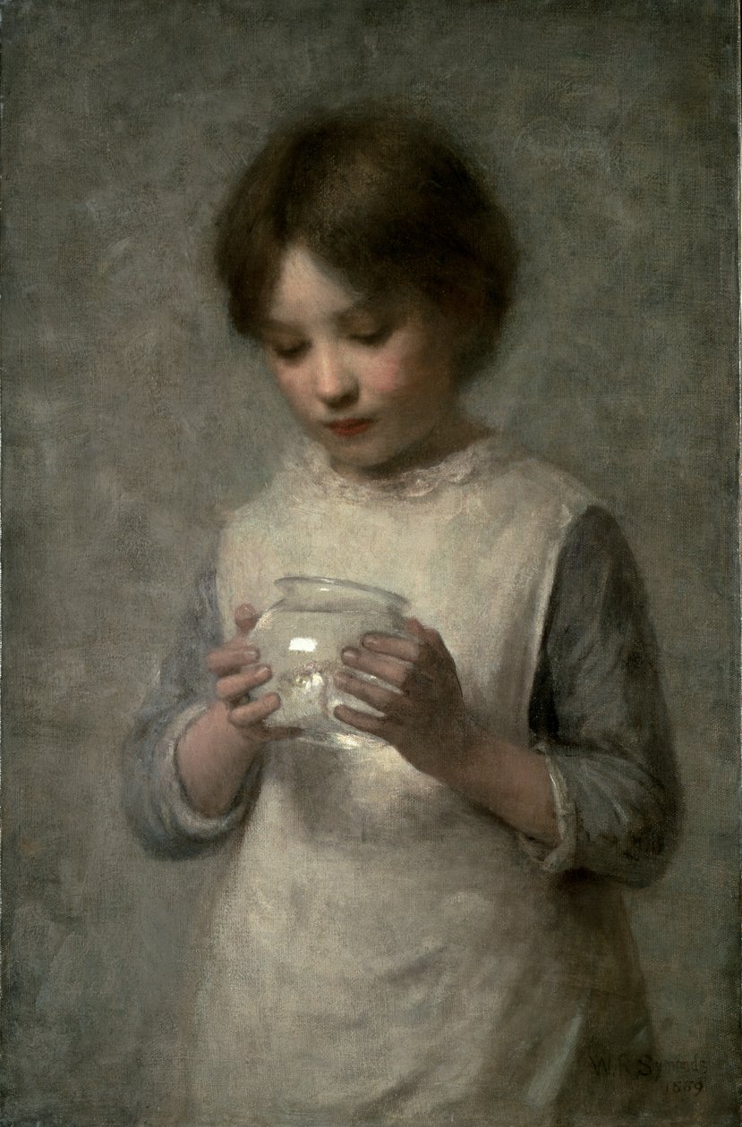 一条银鱼的女孩，1889年 作者 威廉·罗伯特·西蒙兹