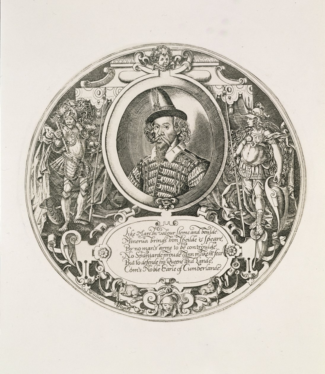 乔治·克利福德（1558-1605）肖像坎伯兰第三伯爵，由艺术家雕刻，c.1590 作者 威廉·罗杰斯
