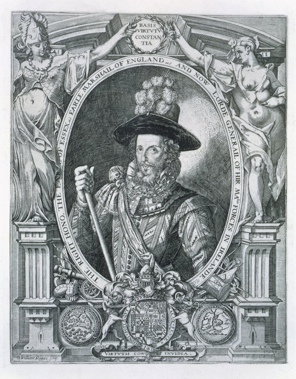 Robert Devereux（1566-1601）埃塞克斯第二伯爵的肖像，纪念他的爱尔兰中尉，1599年 作者 威廉·罗杰斯