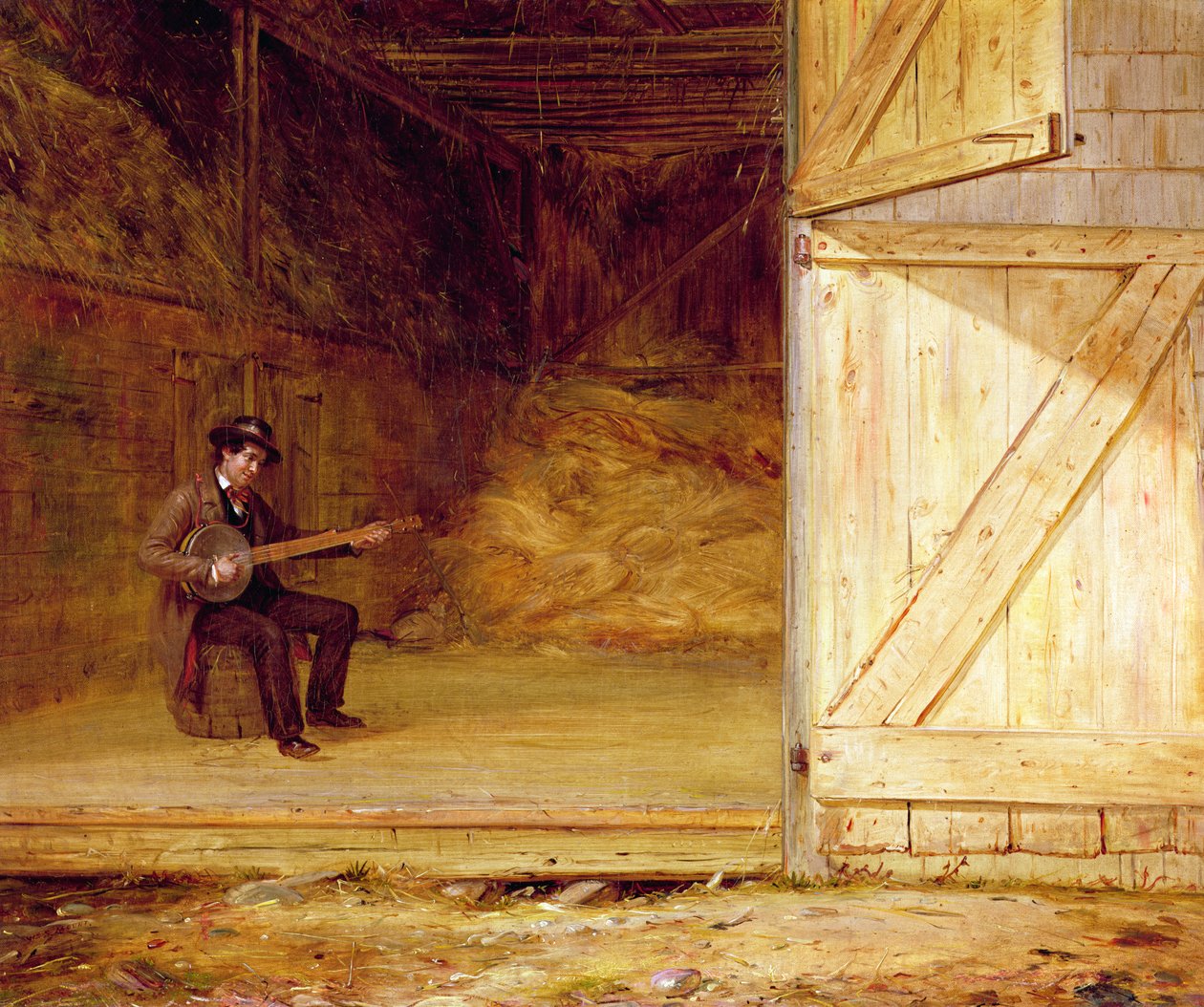班卓琴演奏家，1850-55 作者 威廉·西德尼山