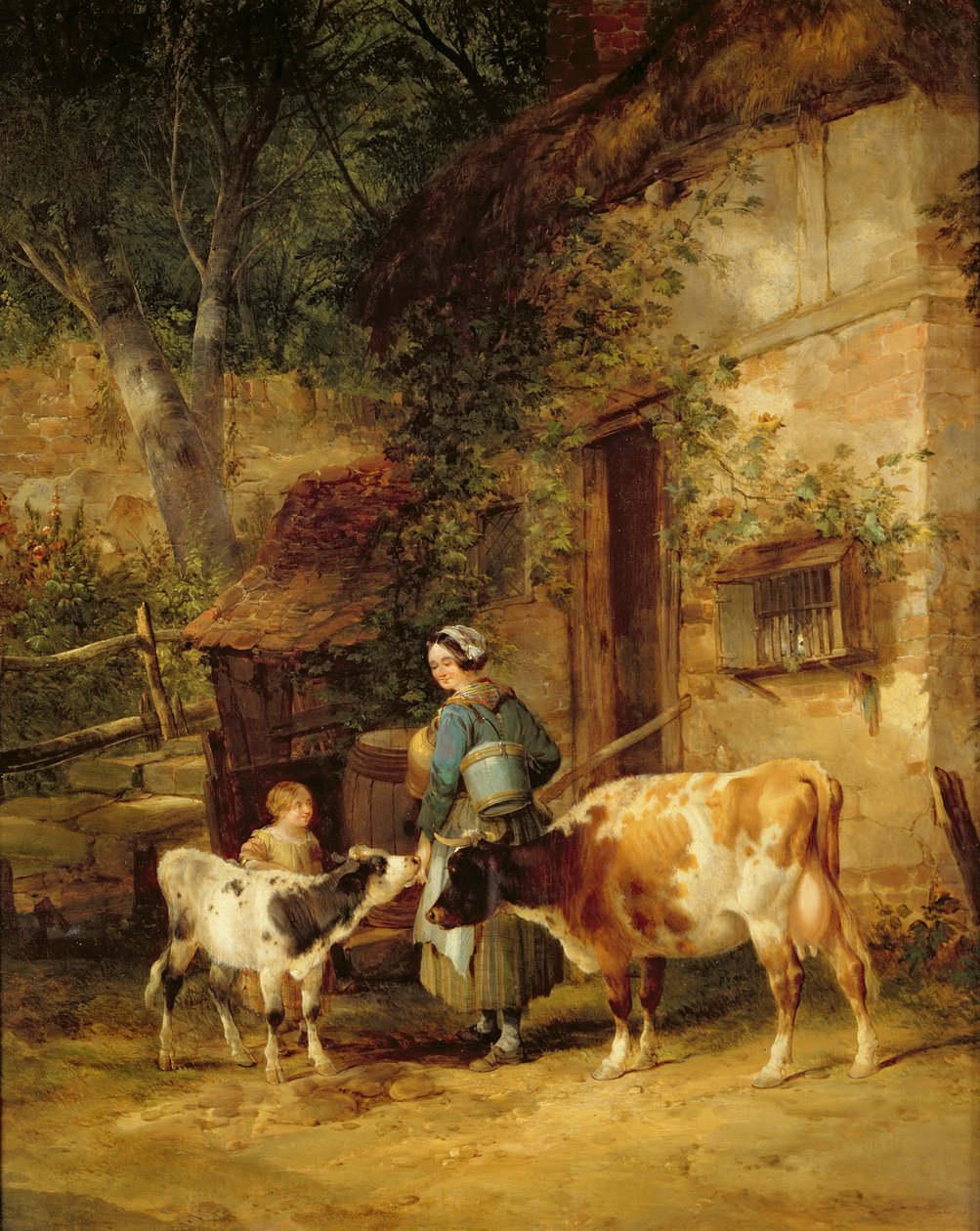 挤奶女工，1840年 作者 威廉·斯尼尔沙耶尔