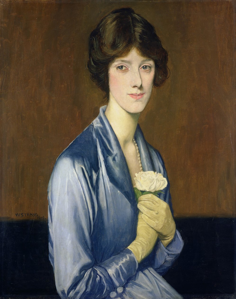 白玫瑰（一位女士的肖像），1919年 作者 威廉·斯特兰德