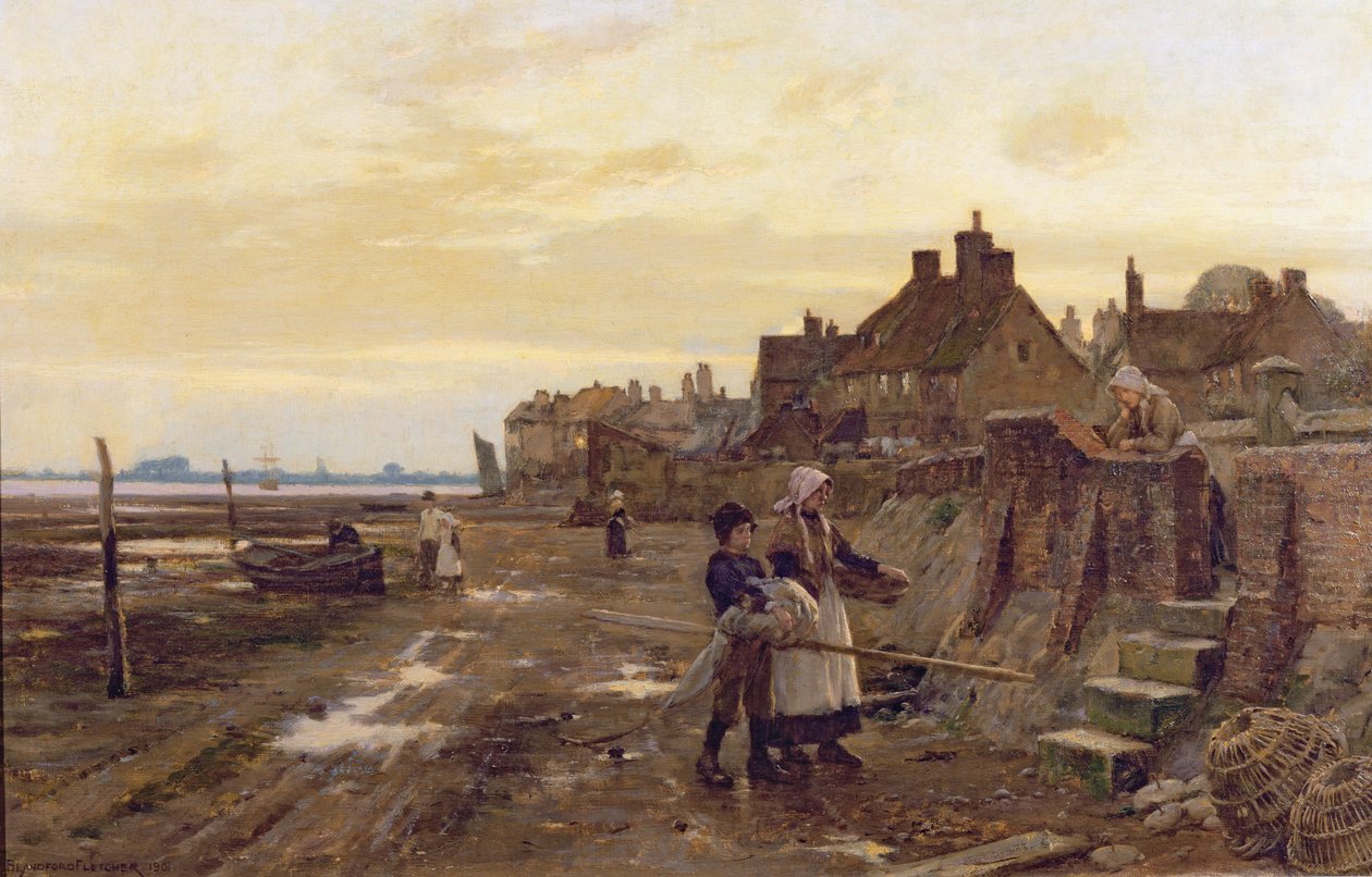Bosham Harbour at Low Tide，1901 作者 威廉·泰隆·布兰福德·弗莱彻