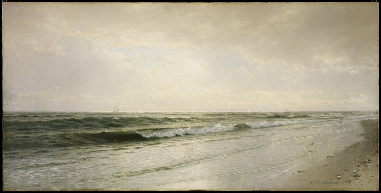 安静的海景，1883年 作者 威廉·特罗斯特·理查兹