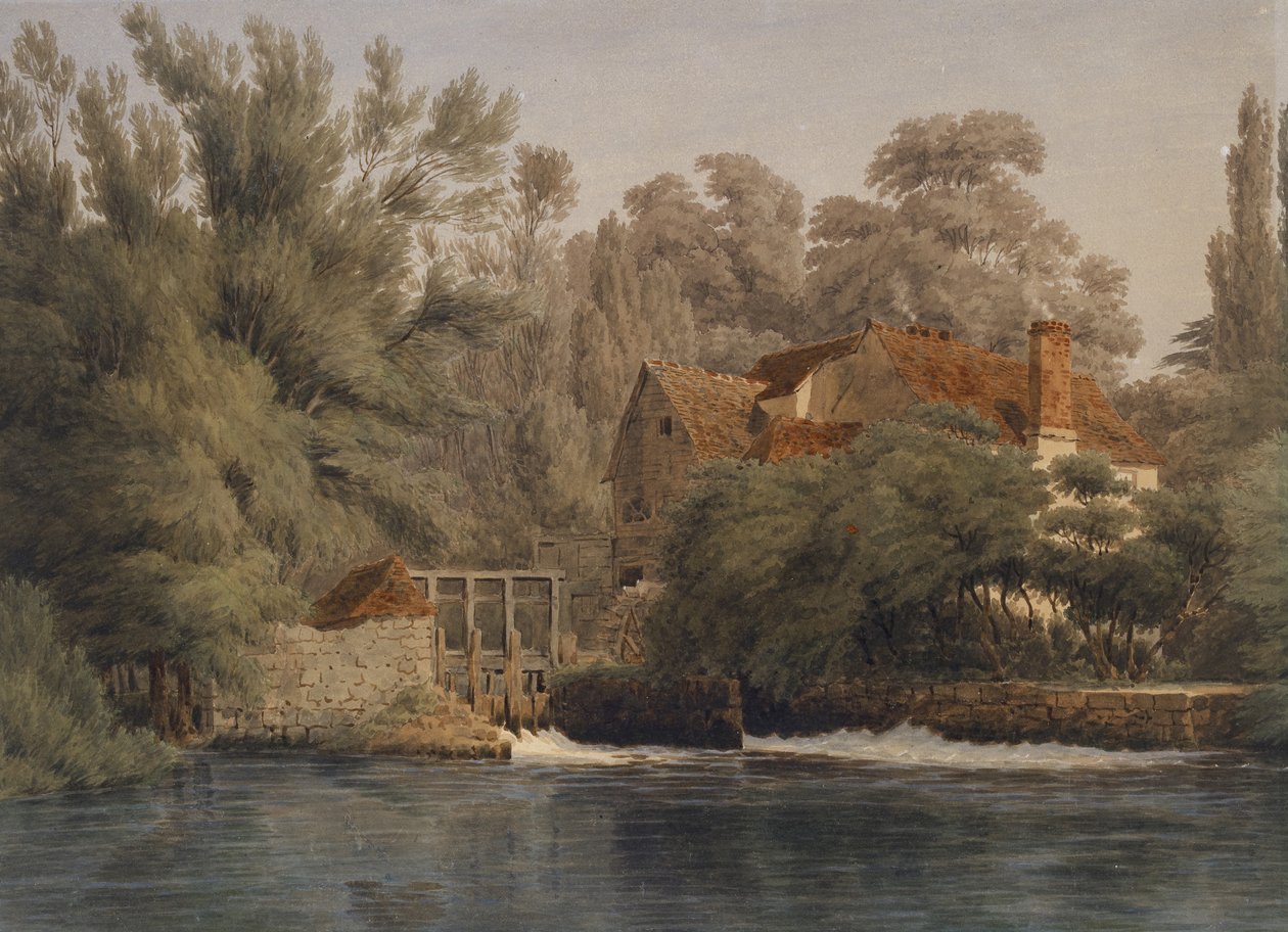 Iffley Mill（水彩笔和棕色墨水） 作者 约瑟夫·马洛德·威廉·特纳