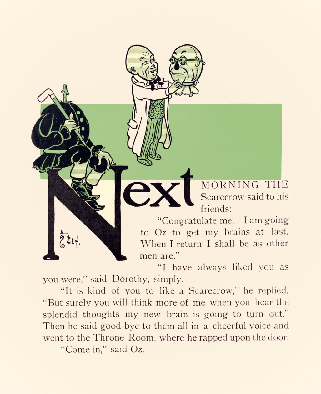 向导给稻草人新的大脑，来自绿野仙踪？作者：L。Frank Baum 作者 威廉·华莱士·丹斯洛