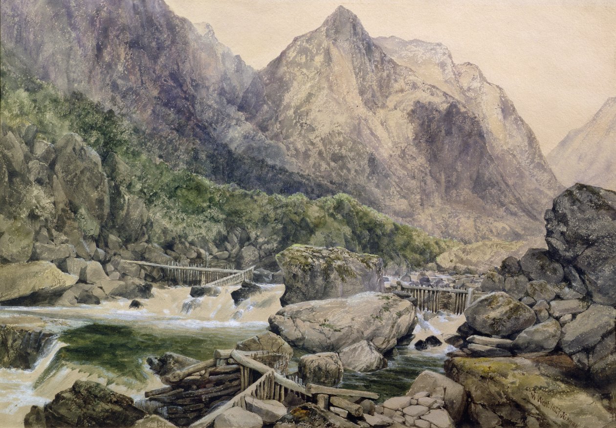 Rapids，Romsdal，挪威，1847年 作者 威廉·韦斯特