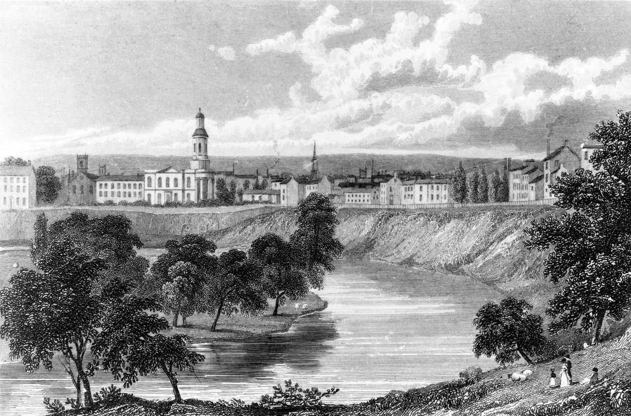 来自新月的Salford，来自&39;Great Britain Illustrated&39;，由Edward Francis雕刻，1830年 作者 威廉韦斯特尔