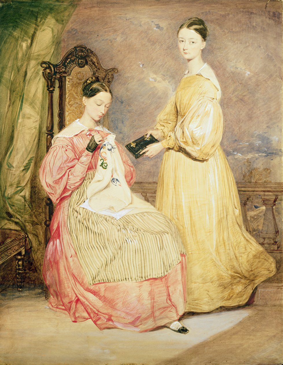 弗洛伦斯·南丁格尔（1820-1910）和她的姐姐弗朗西斯·帕特诺普（1890年）夫人弗尼，19岁的肖像 作者 威廉·怀特