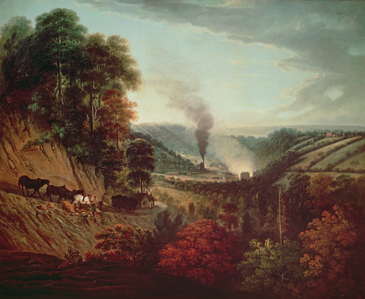 1777年Coalbrookdale早晨视图 作者 威廉·威廉姆斯